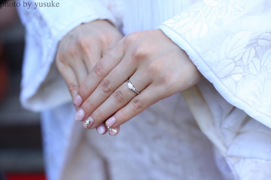 白無垢×結婚指輪